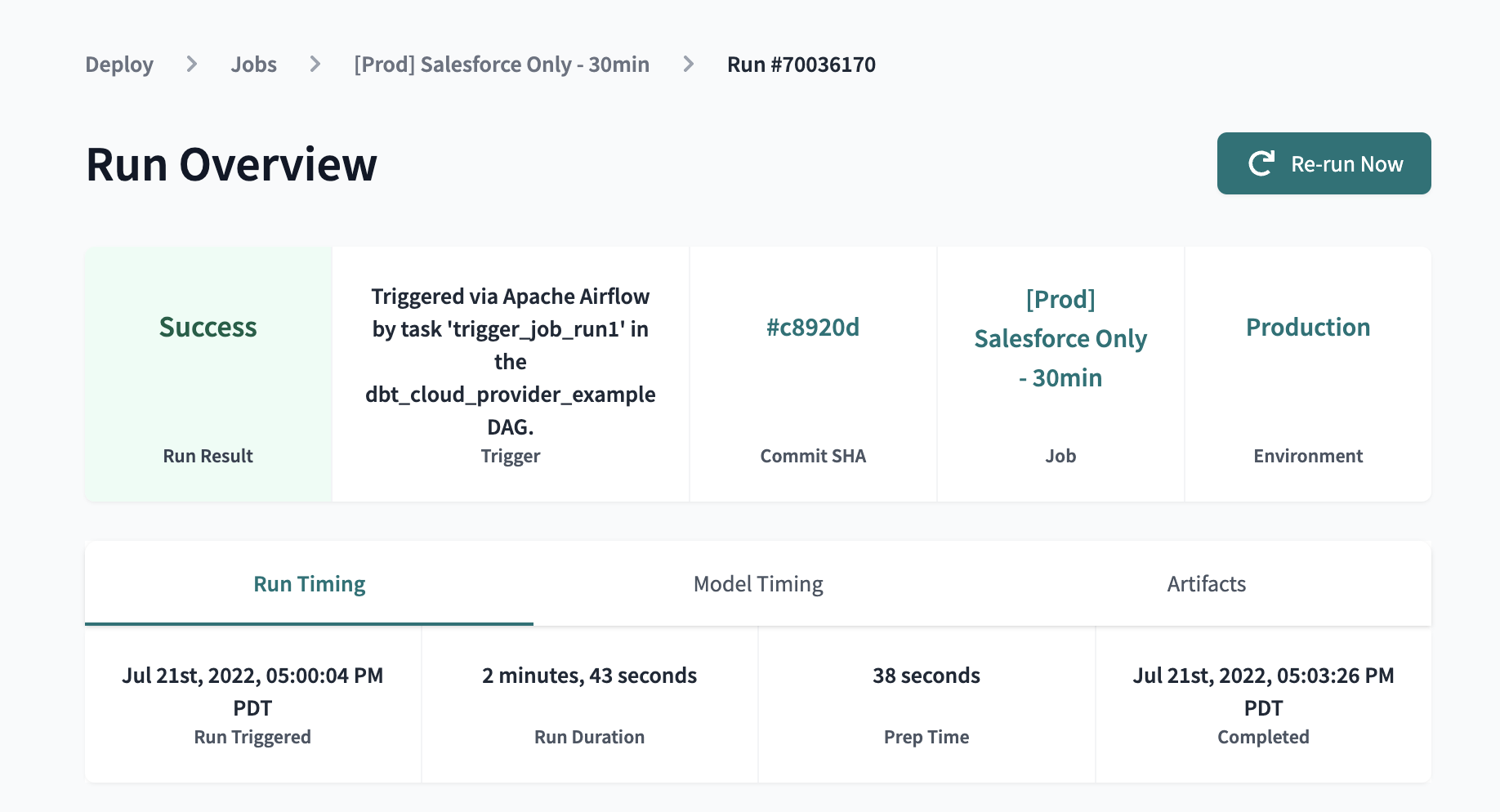 dbt Cloud job triggered by Airflow